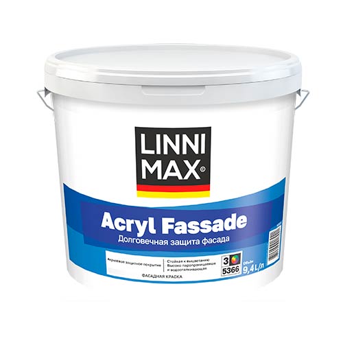 Краска Водно-дисперсионная акриловая LINNIMAX Acryl Fassade